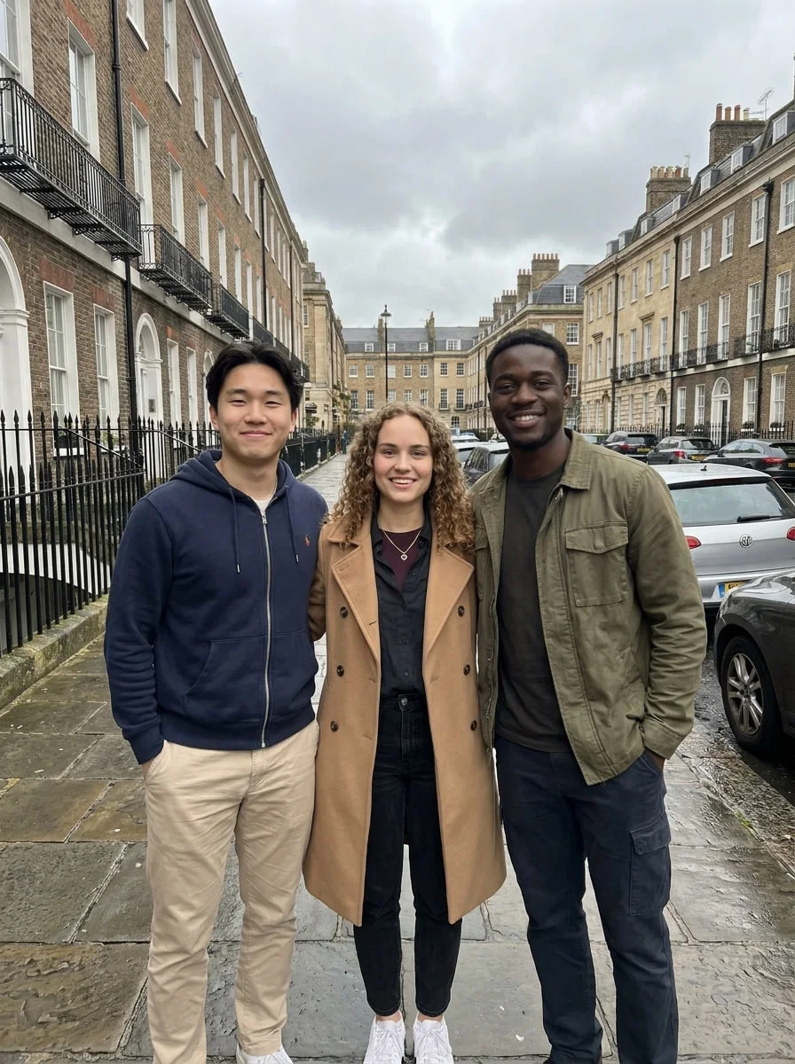MONDEXA team members standing together outside an office in London