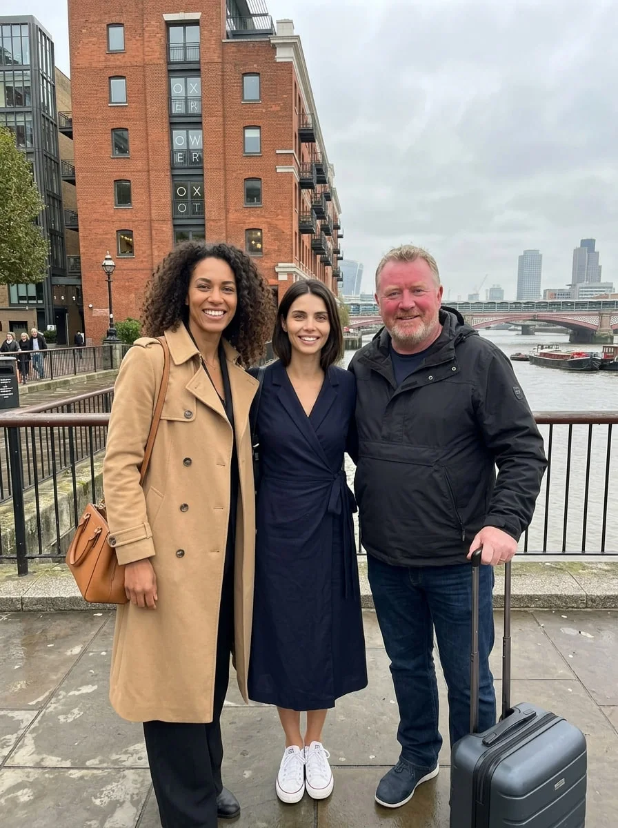 MONDEXA team members and visitors by the riverside in London